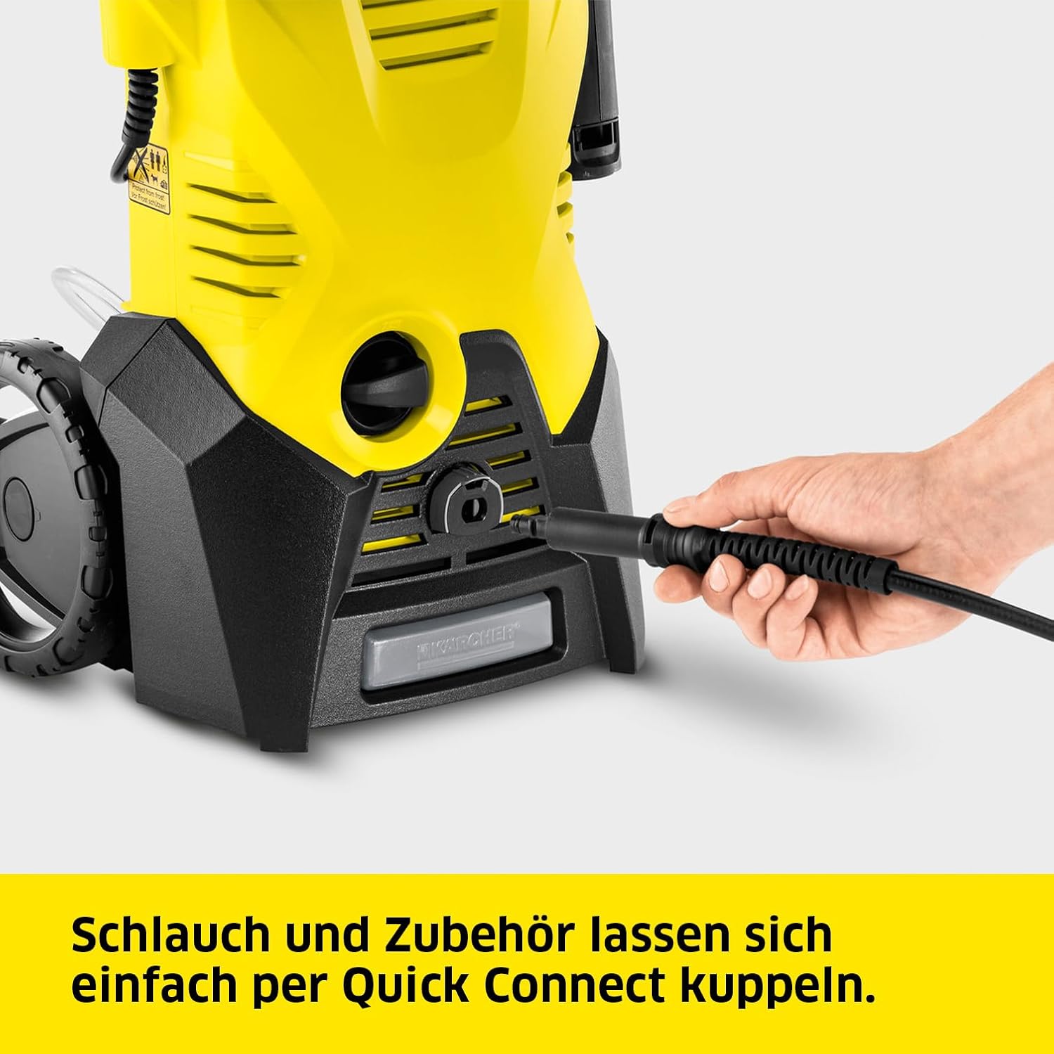 Kärcher Hochdruckreiniger K 3: für leichte Verschmutzungen an Fahrrädern, Gartenzäunen, Motorrädern & Co. Flächenleistung 25 m²/h. Mit Pistole, 6 m Hochdruckschlauch und Vario Power-Strahlrohr Gelb