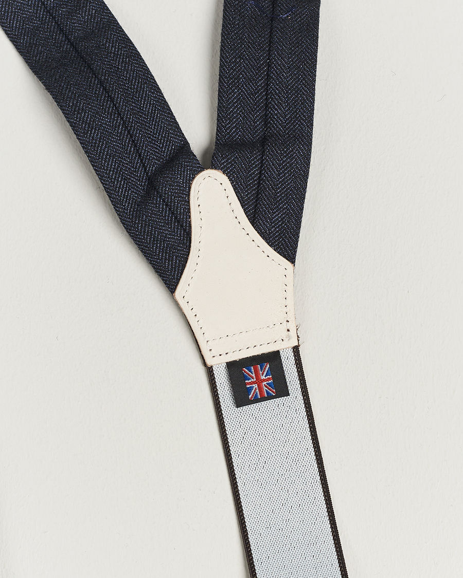 Albert Thurston Herringbone Braces 40mm Dark Blue