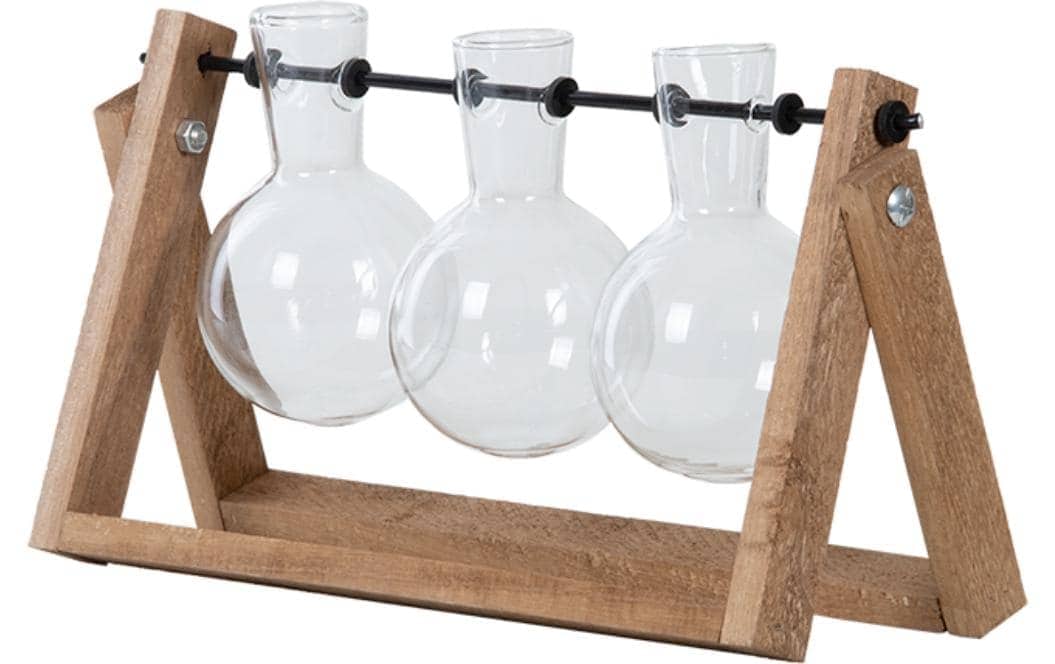 esschert design Dekovase »L 45437 cm, Braun/Transparent« Holzart: Paulownia (China)