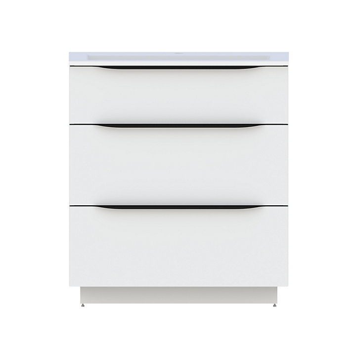 Meuble sous vasque à poser Pamili blanc brillant 80 cm