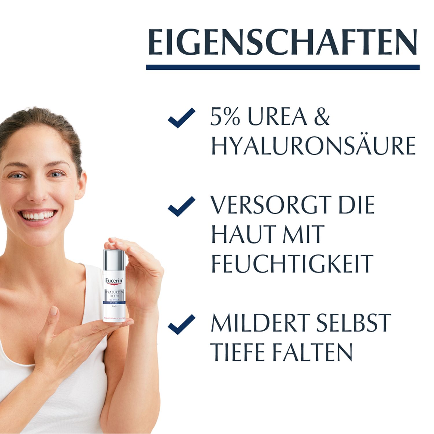Eucerin® Hyaluron-Filler 5% Urea Tagespflege – mildert sichtbar Falten und spendet intensive Feuchtigkeit