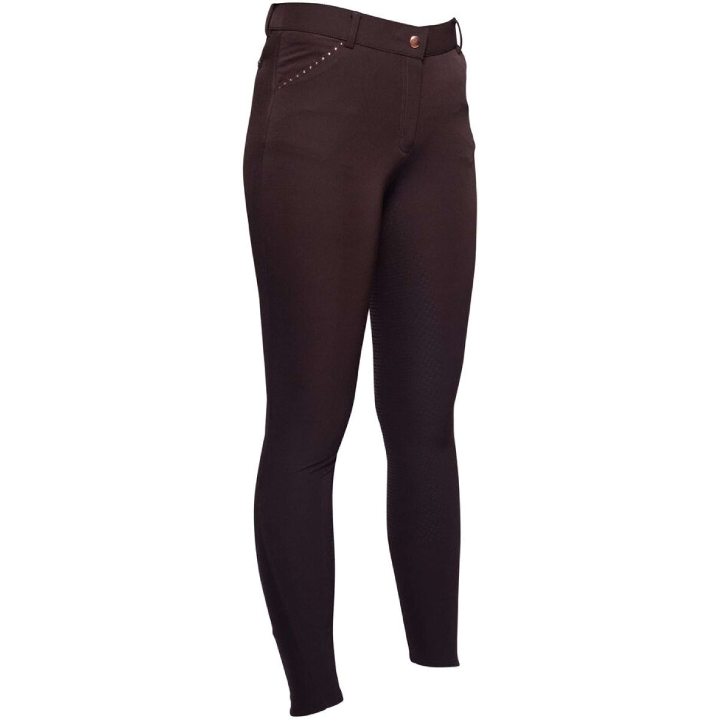 HKM Rijbroek Rosegold Glamour Full Grip Bruin/Rosegoud
