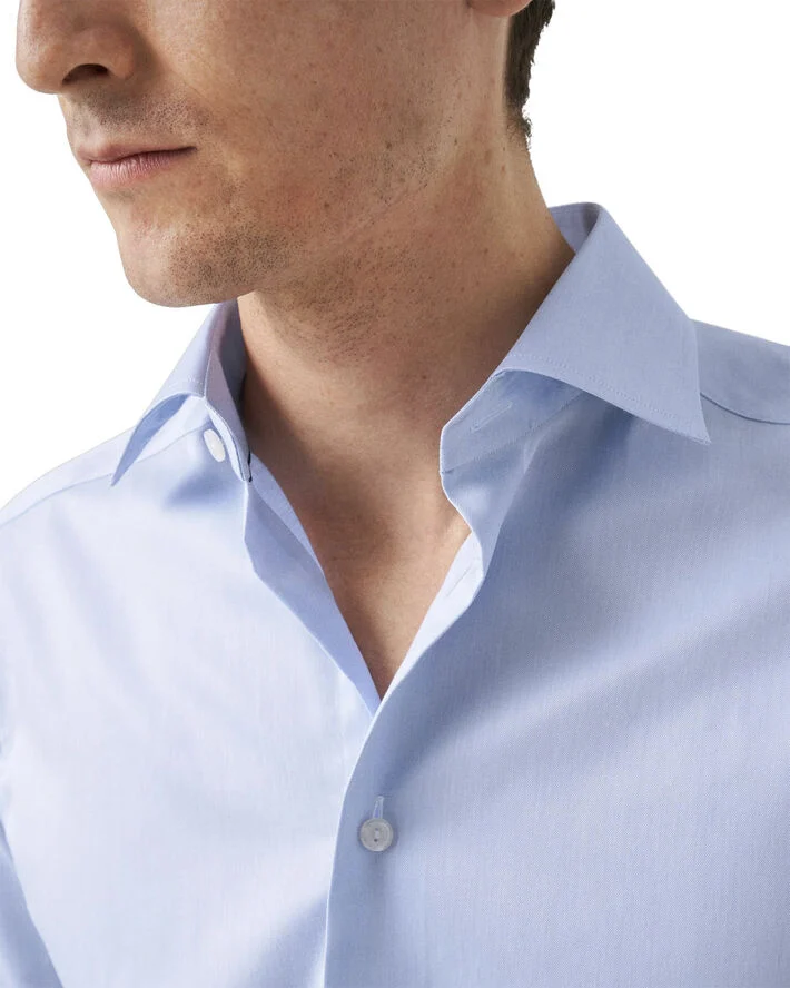 ETON Slim Fit Light Blue Signature Twill Shirt Lyseblå