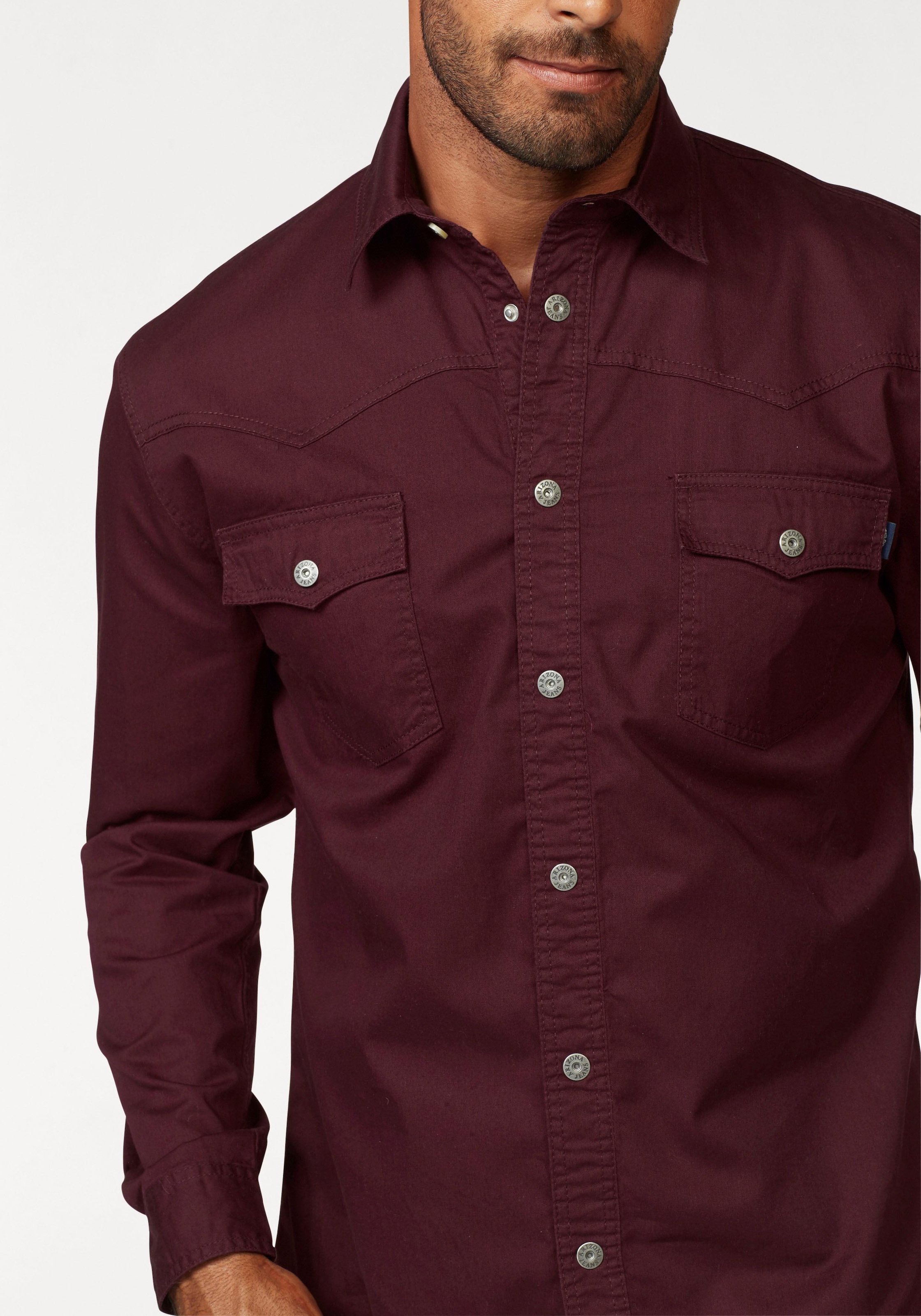 Arizona Langarmhemd , im Western-Stil