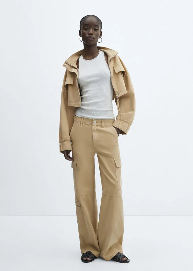MANGO Pocket cargo pants Medium brown