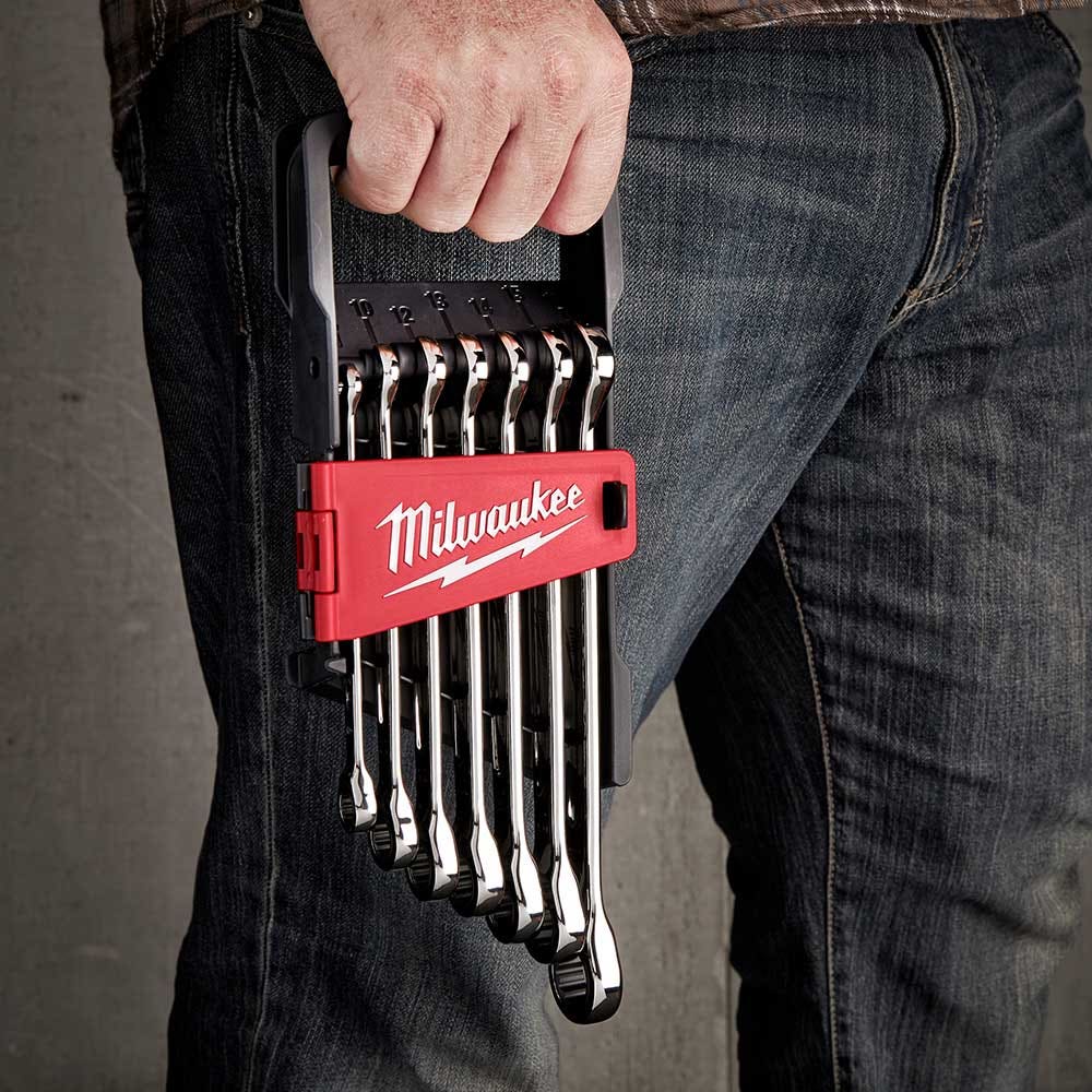 MILWAUKEE 7pc Metric Ratcheting Wrench Combination Set 48229506
