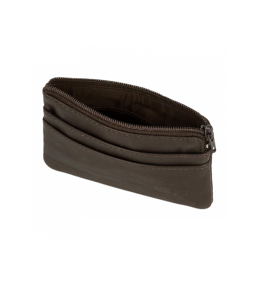 Bolsa Joumma Monedero Adept Alan marrom - 11x7x1,5cm -