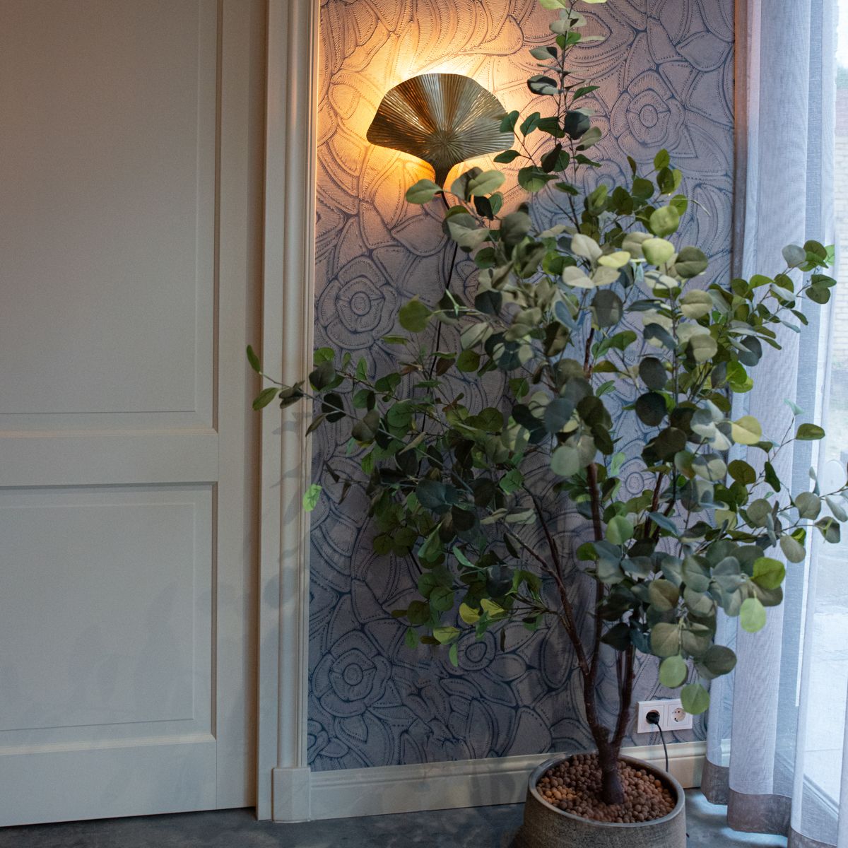 Oosterse wandlamp messing - Louka