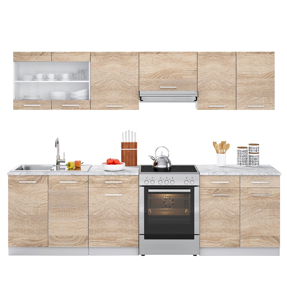 Vicco Küche Küchenzeile Küchenblock Einbauküche 270 cm Sonoma Eiche