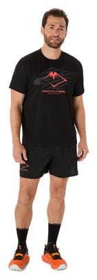 Maillot manches courtes Asics Fujitrail Logo Noir/Rouge Homme