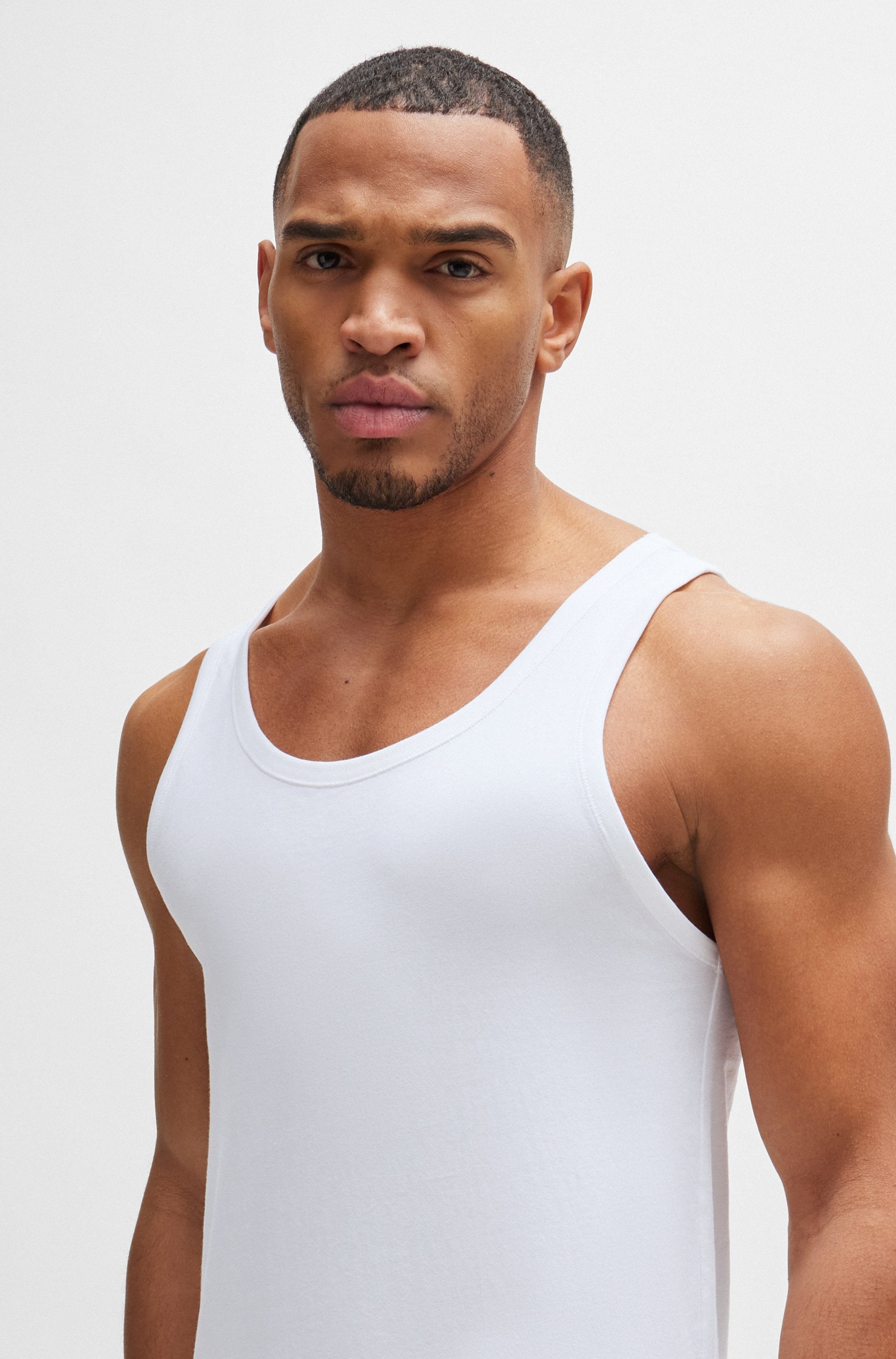BOSS Unterhemd »Tank Top 3P CO« Packung, 3 Stk. tlg., mit Rippbündchen