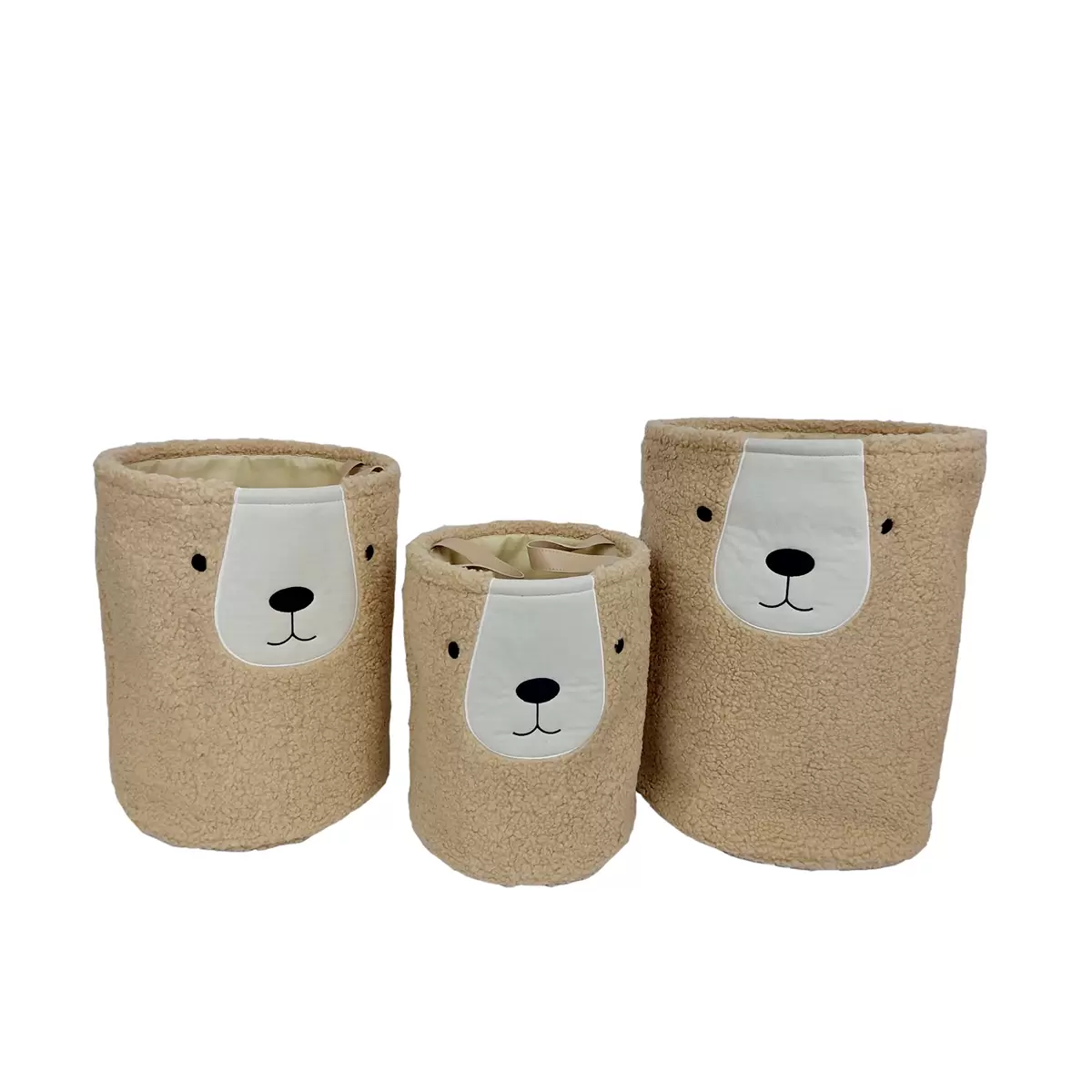 Kids Wäschekorb Teddy beige,weiss