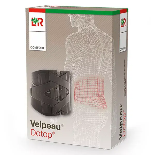 Cinto de suporte lombar Velpeau Dotop Comfort, 28 cm, tamanho 4, preto