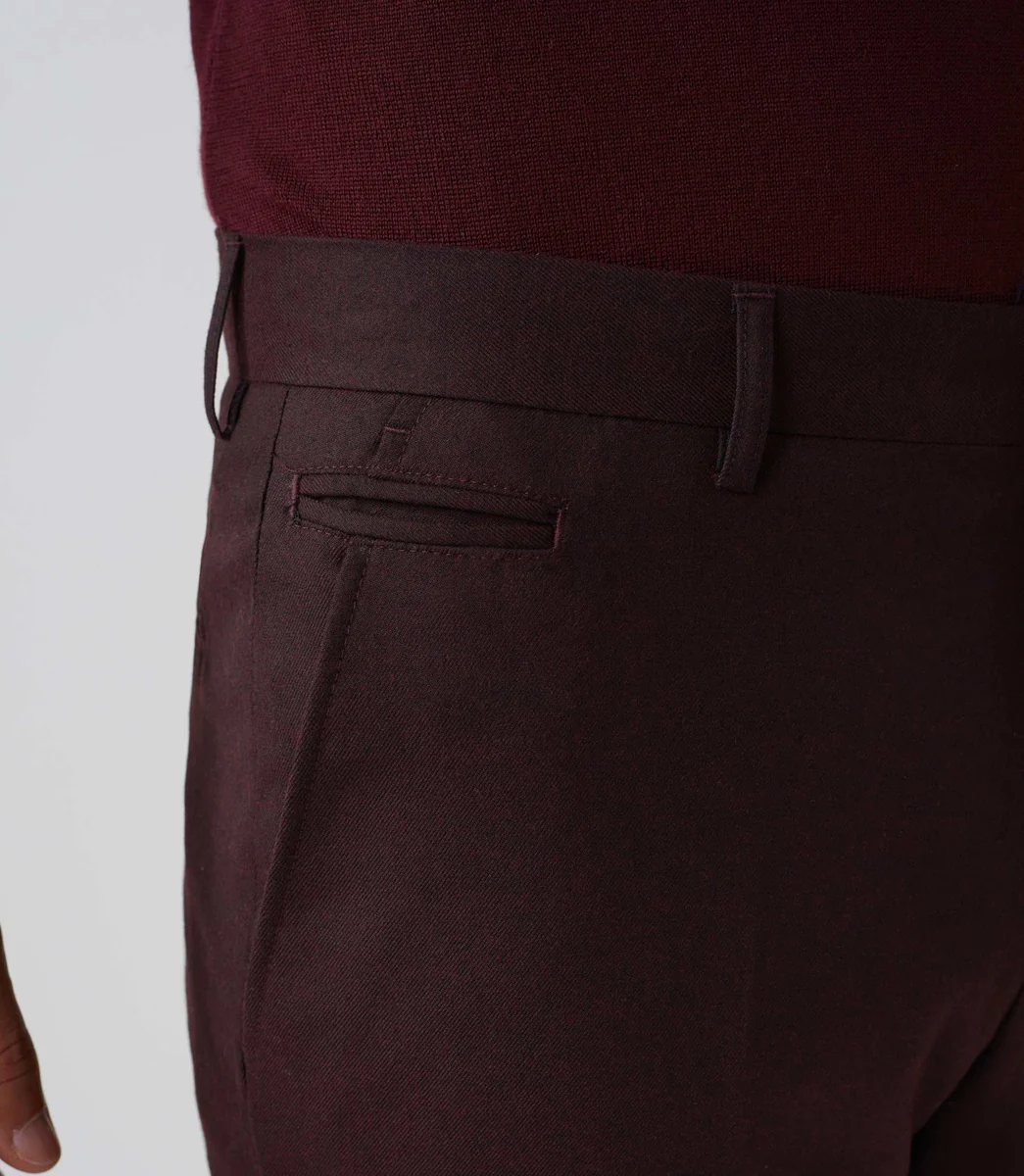 Pantalon ville bordeaux 