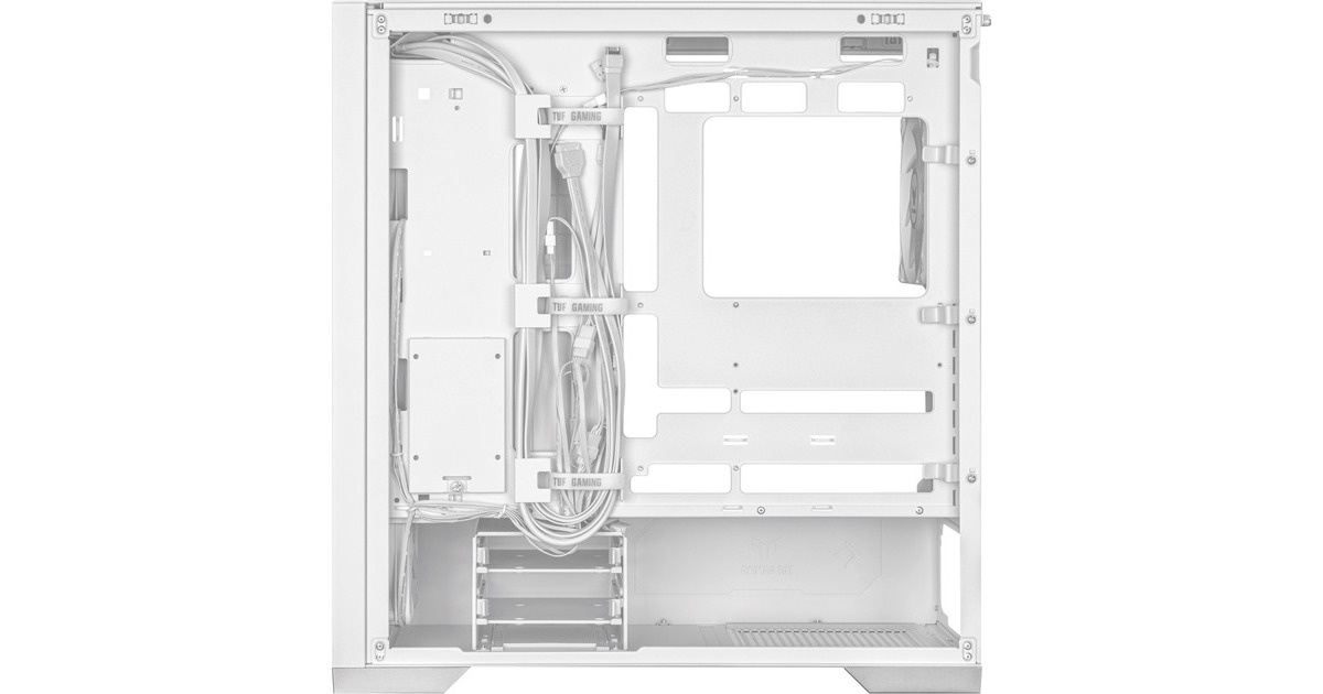 ASUSTUF Gaming GT302 ARGB midi tower behuizing  (Wit | 2x USB-A | 1x USB-C | RGB | Tempered Glass)