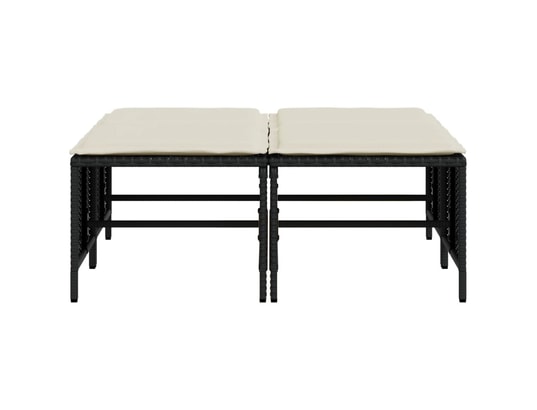 VIDAXL - Pouf Tabourets de jardin avec coussins lot de 4 noir résine tress...