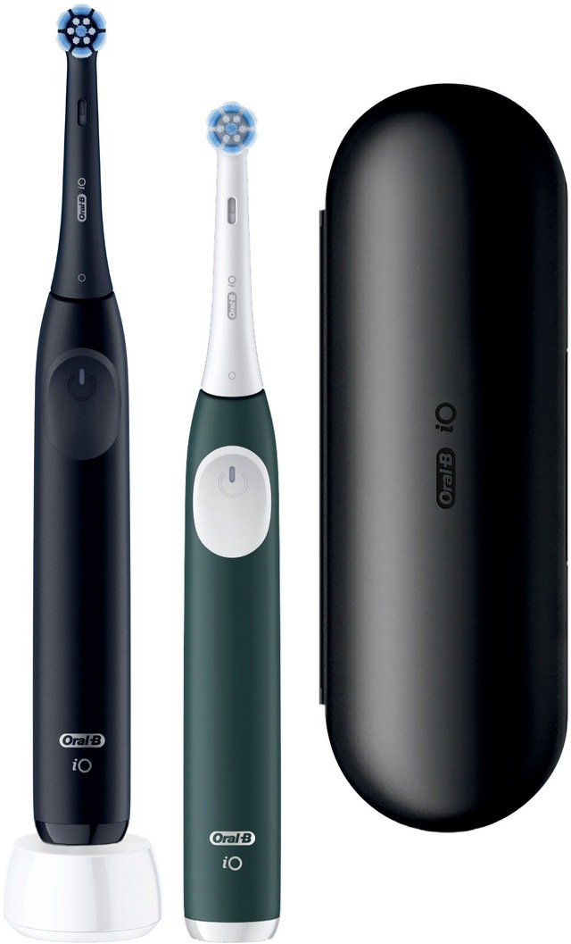 Oral-B Elektrische Zahnbürste »iO Series 2« 2 Stk. Aufsteckbürsten Doppelpack, 2 Aufsteckbürsten, Reise-Etui