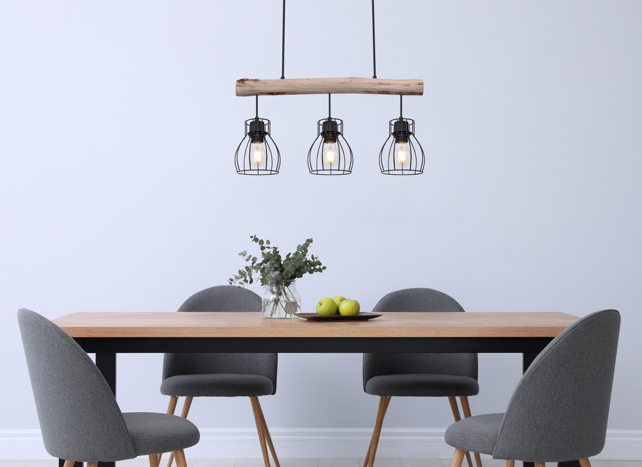 Globo Lighting Hängeleuchte Metall schwarz 3-flg.