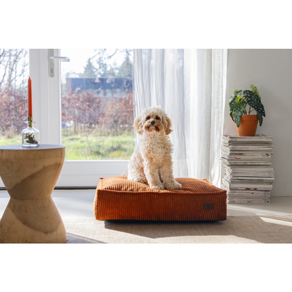 Designed by Lotte Ligkussen Ribbed Terracotta 70 x 55 x 15 cm