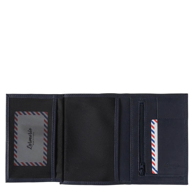 Grand Portefeuille Albert en cuir Nubuck Lune Bleue