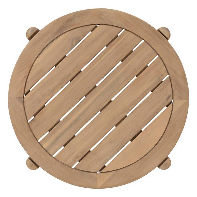 Table d'appoint de jardin ronde DEONA Acacia