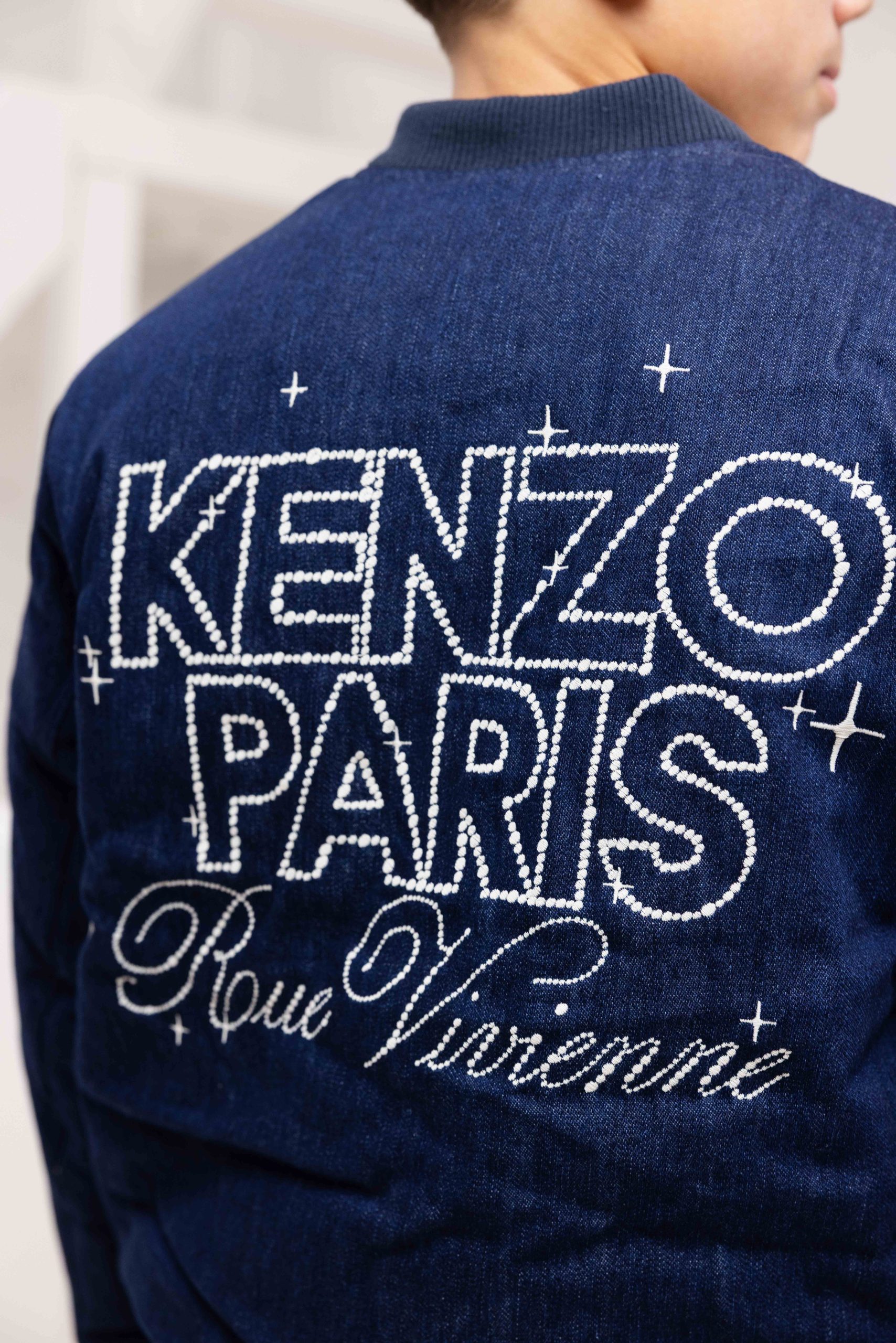 Kenzo Galaxy Embroidered Reversible Jacket Kids Donkerblauw