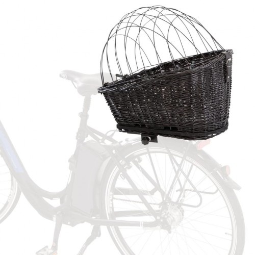 Cesta de transporte para animais de estimação Trixie preta para bicicletas.