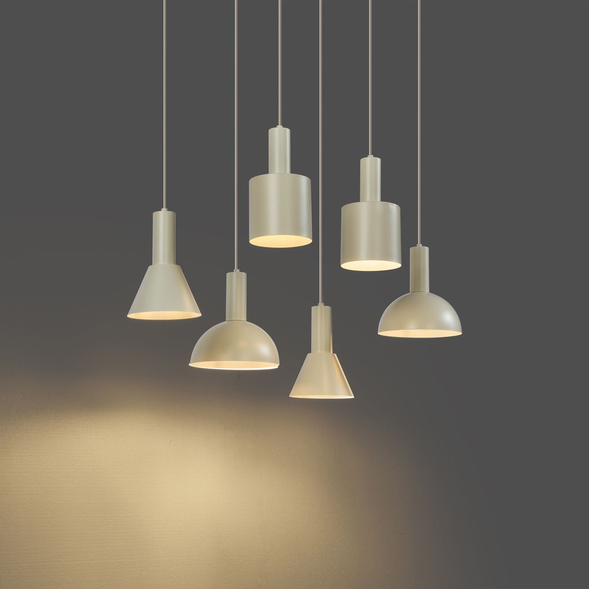 Scandinavische hanglamp creme 6-lichts - Biles