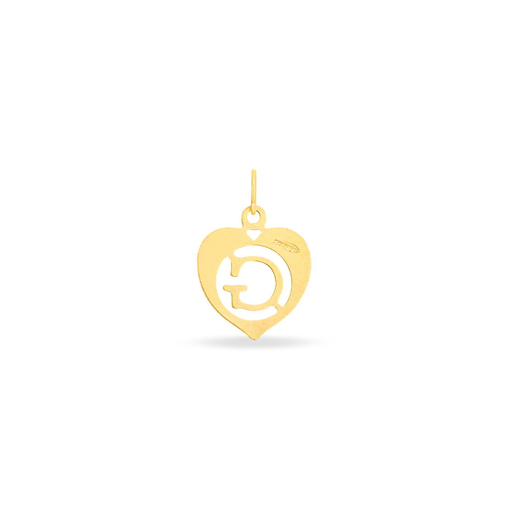Pendentif Eudocie Coeur Lettre Or Jaune