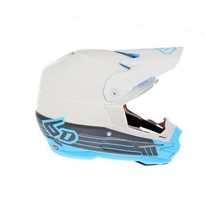Casque cross 6D Helmets ATR-1 SPLIT CYAN 2023 - Blanc / Bleu