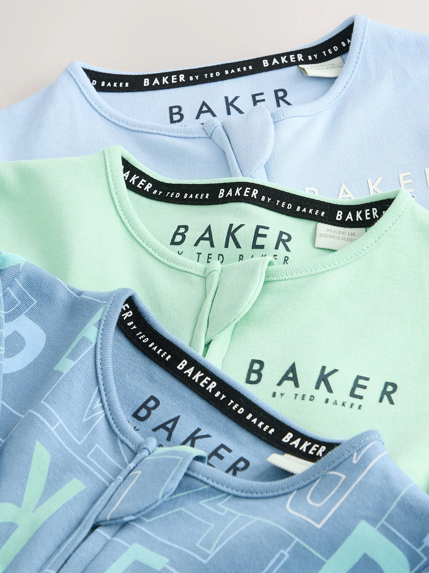 Blauw/Groen - Baker by Ted Baker 3 Pack Sleepsuits