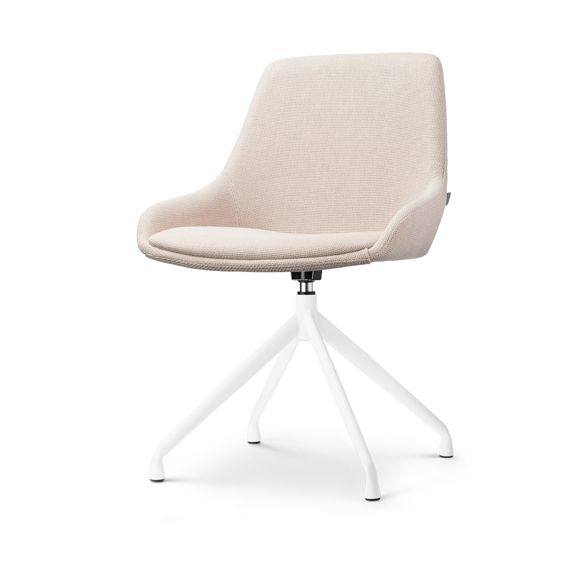 Eetkamerstoel Nola-Isa beige draaibaar - wit onderstel