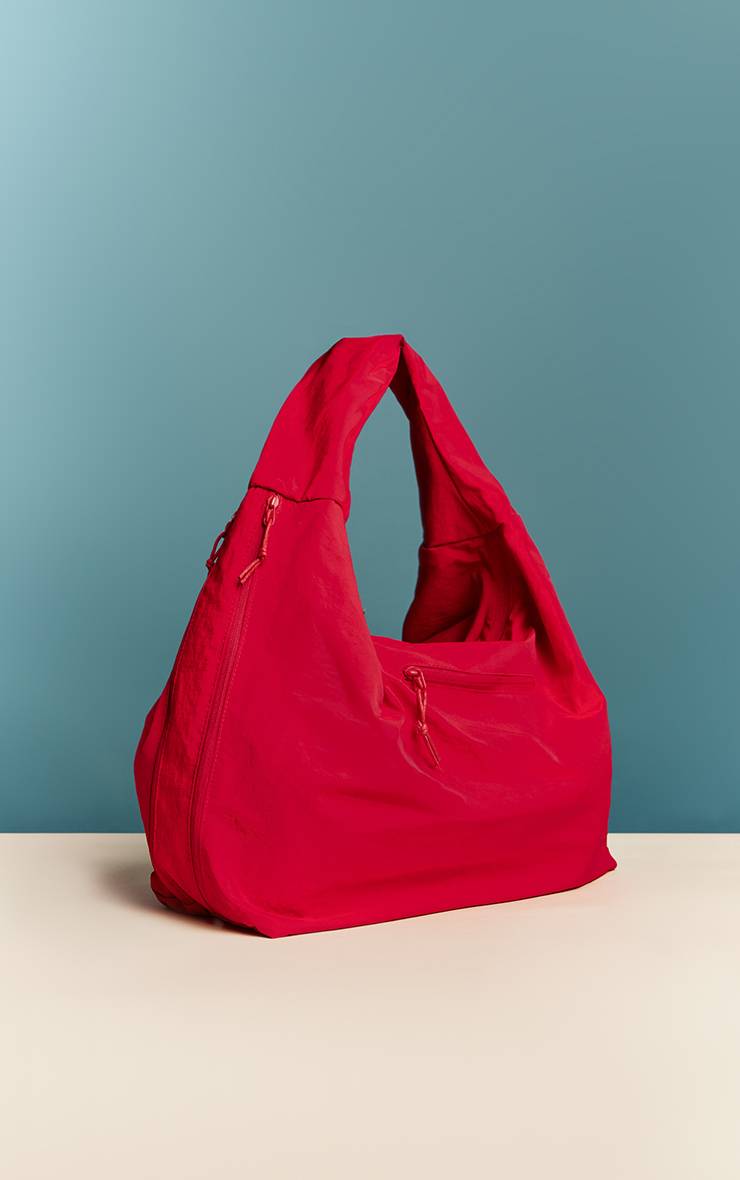 Rouge Sac À Bandoulière En Nylon