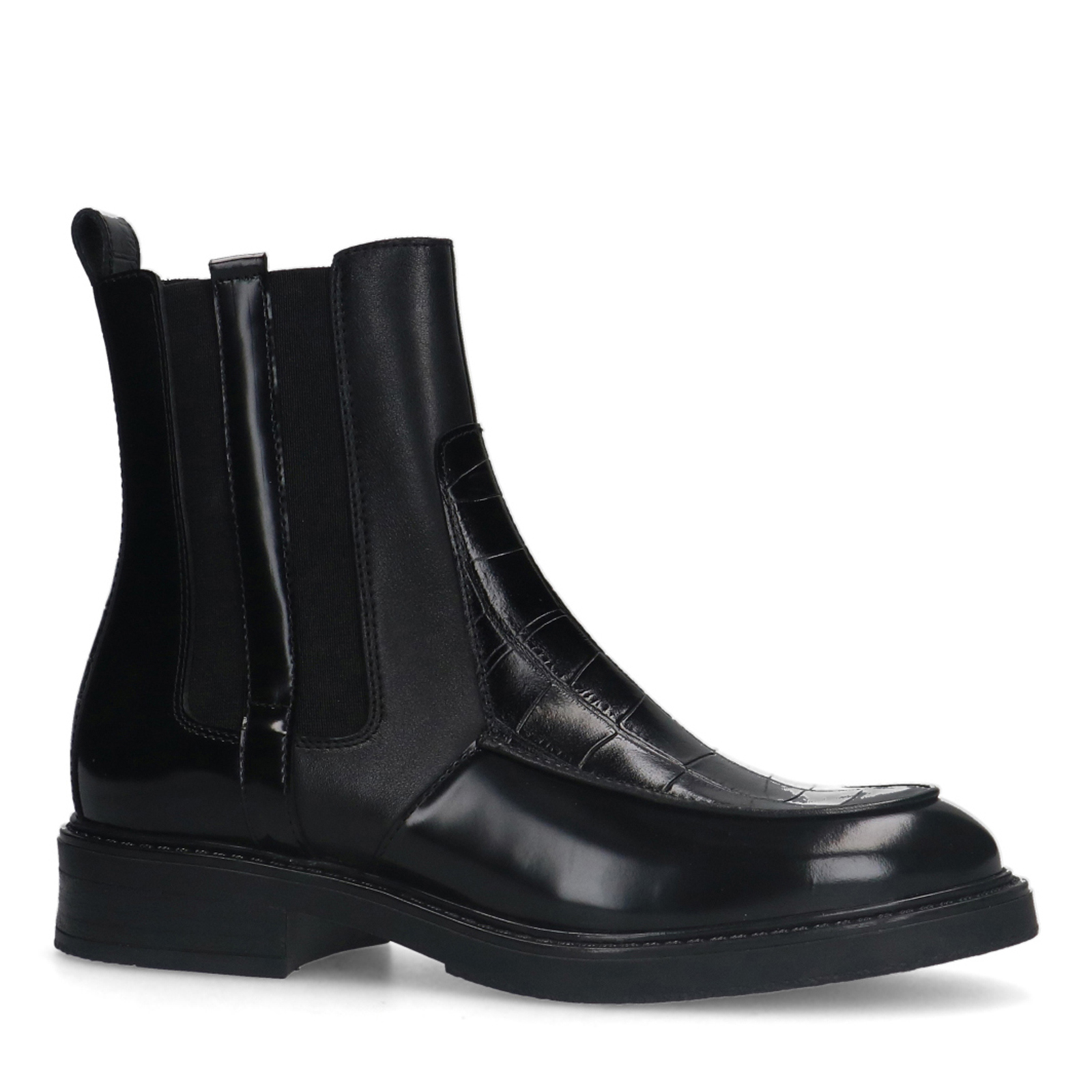 Zwarte leren chelsea boots