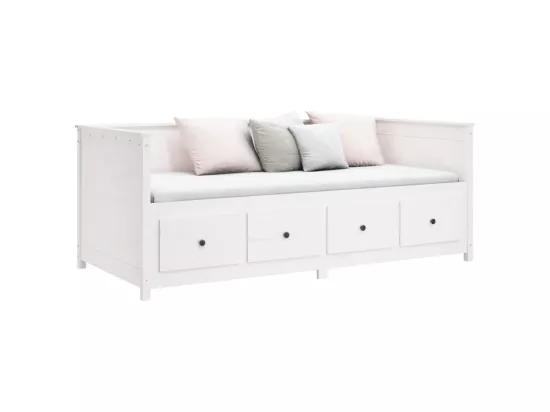 Lit de jour sans matelas blanc 80x200 cm bois de pin massif