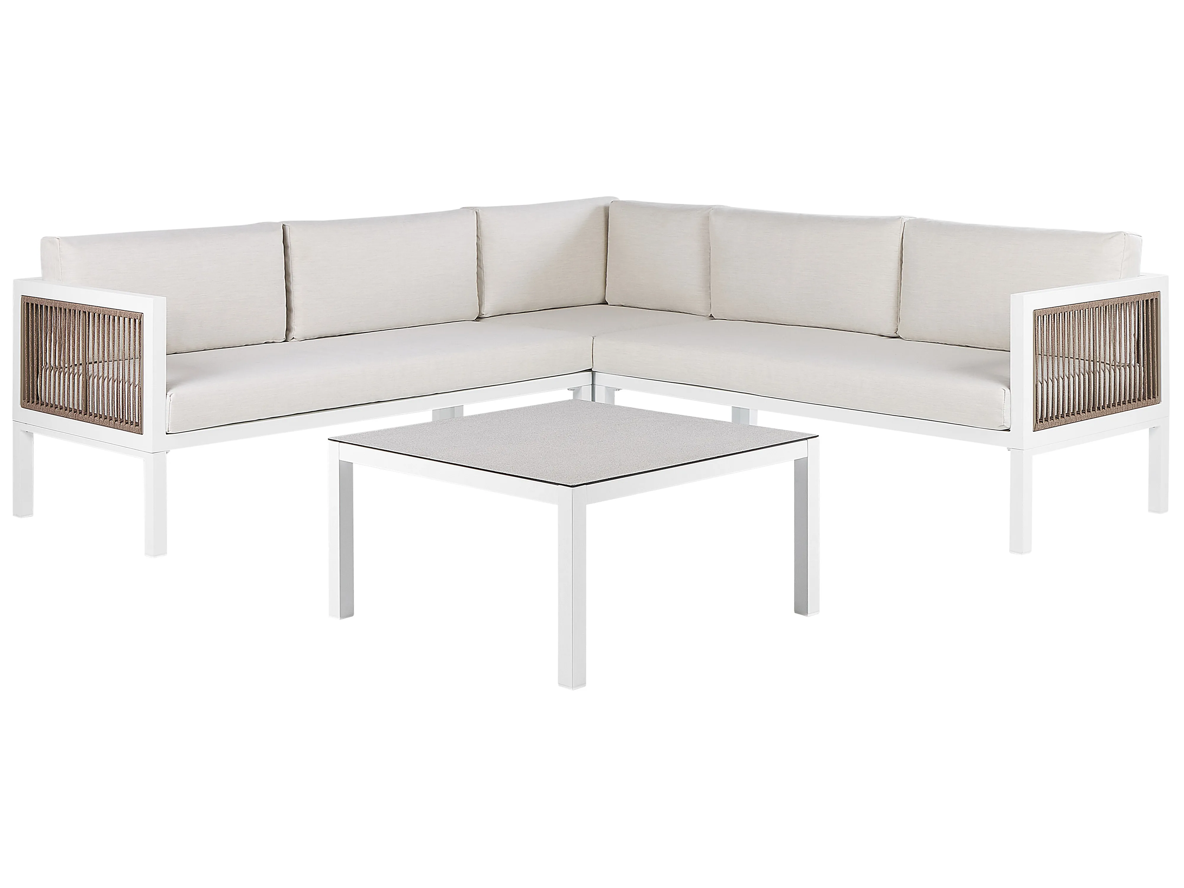 Tuin hoekloungeset met tafel 4-zits BORELLO linkszijdig Metaal Beige
