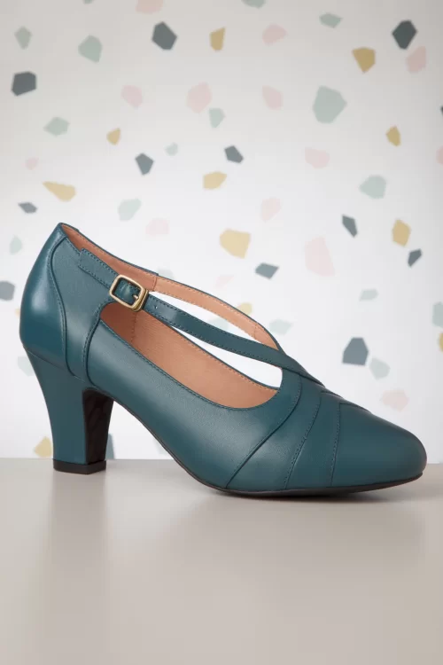 Lola Ramona ♥ Topvintage Ava Forever pumps in tealblauw
