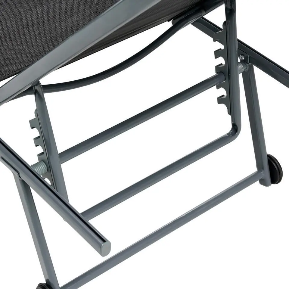 SORONI - Ligstoel set van 2 - Grijs/Zwart - Staal