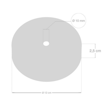 Plafondplaat metaal zwart 12cm