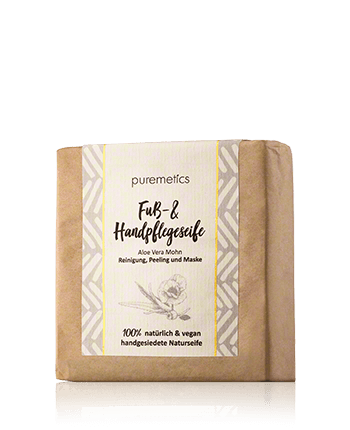 puremetics Natur-Seifen Fuß- & Handpflegeseife Aloe Vera Mohn 100g