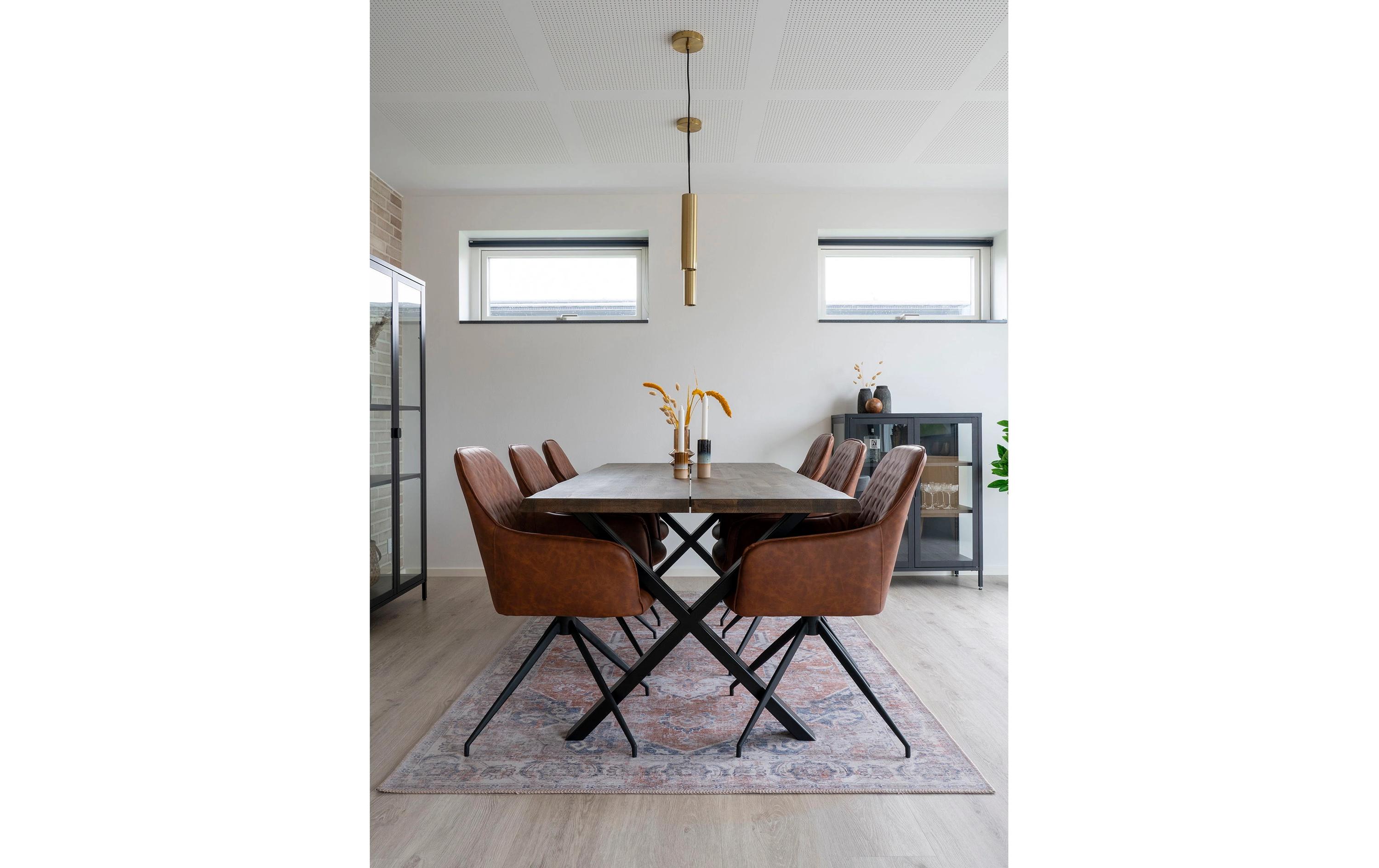 Stuhl Harbo 62 x 56 x 89, Braun/Schwarz, 1 Stück<br>Esszimmerstuhl mit Armlehnen und mit Drehgelenk