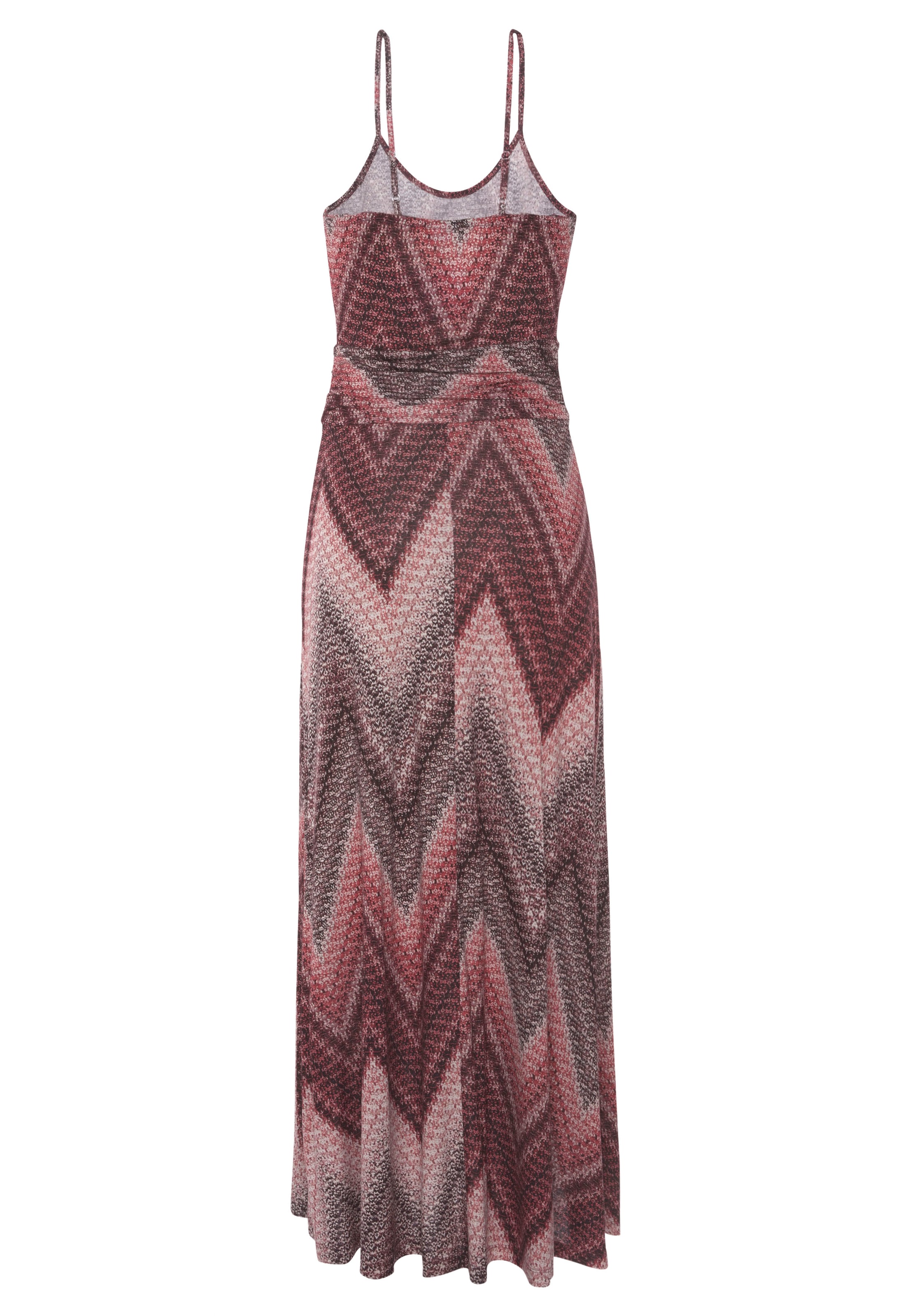 LASCANA Midikleid mit Zick-Zack-Muster und Schlitz, weiches Jerseykleid, Sommerkleid