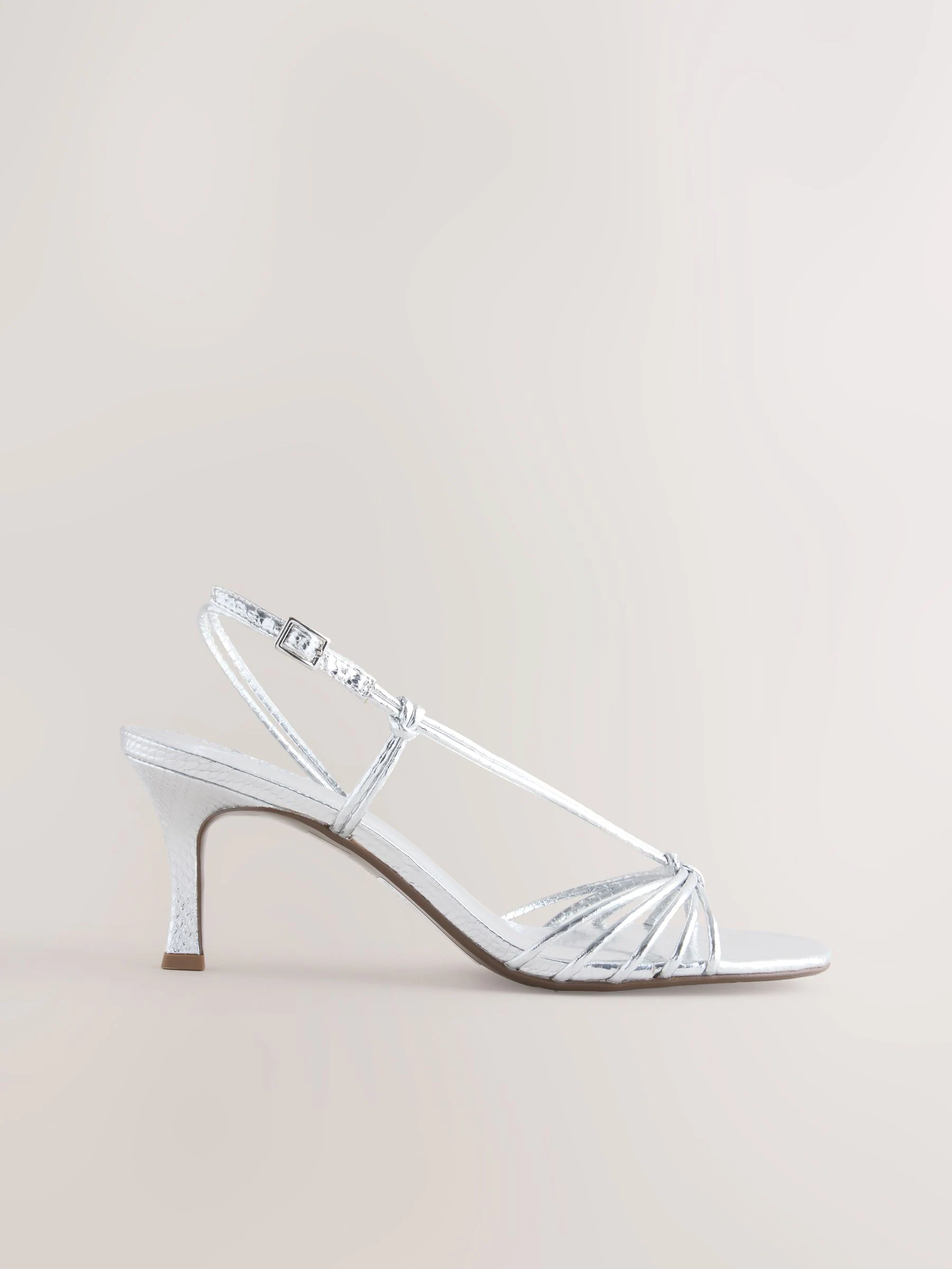 Zilver - Forever Comfort® Strappy Square Toe Heeled Sandals