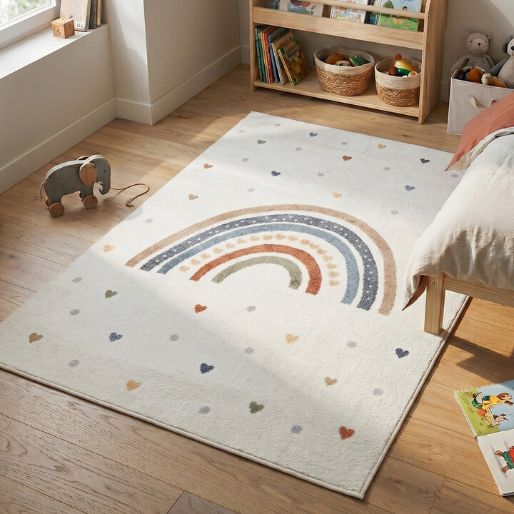 Wasbaar kindervloerkleed - Ravi Rainbow Multicolor