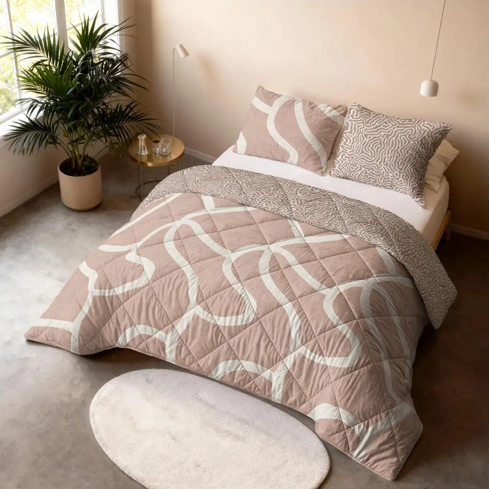 Dekbed zonder Overtrek Shapes 140x200 – Zacht & Wasbaar – Incl. Kussensloop