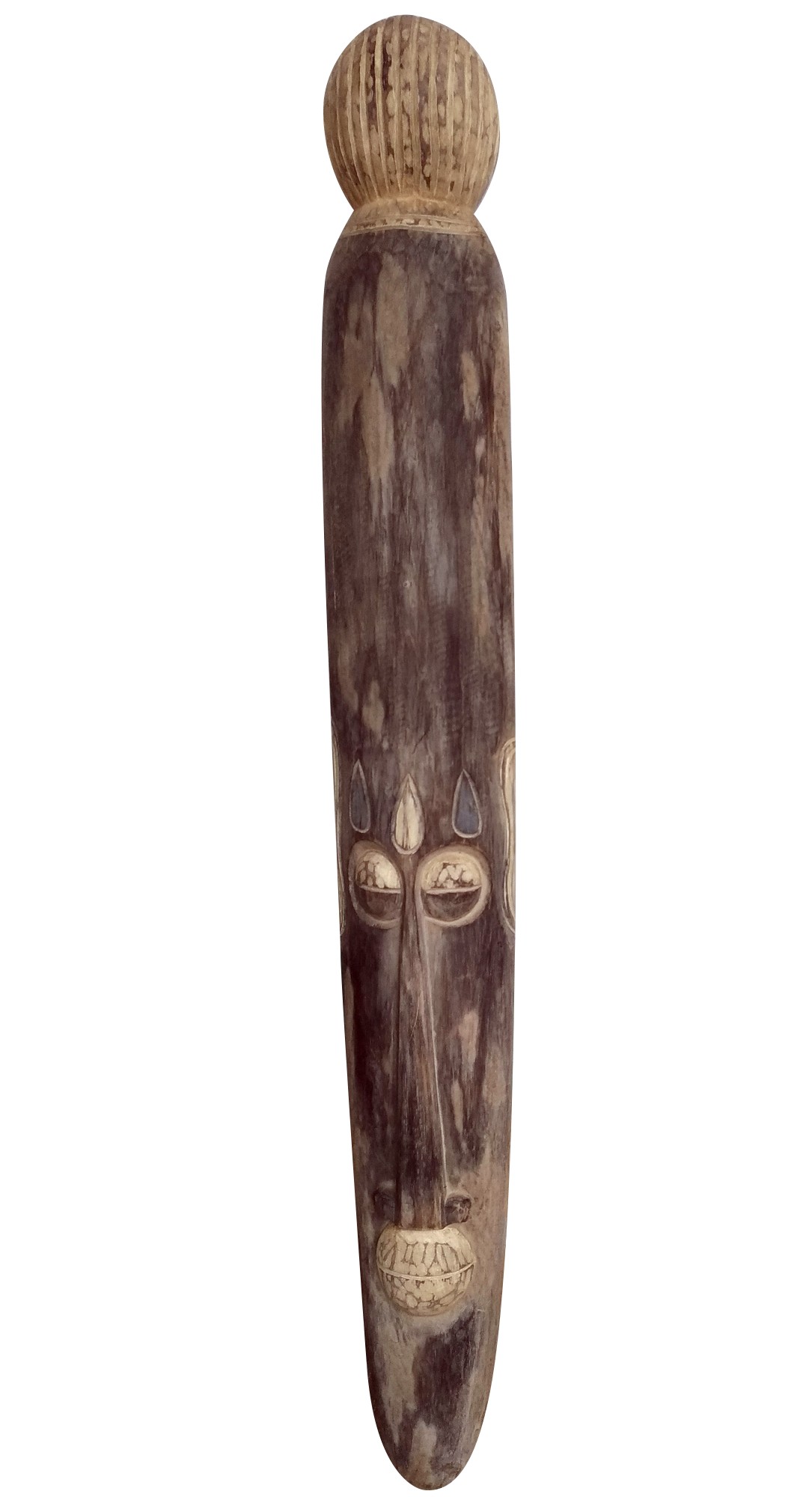 Maske 'Africa' mit Dutt, natur, H 100 cm, B 13 cm, T  7 cm von fischer's lagerhaus