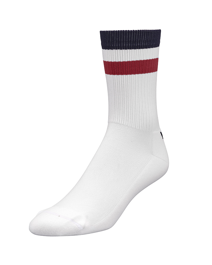 YMR Åsunden Mid Crew Socks Off White/Burgundy