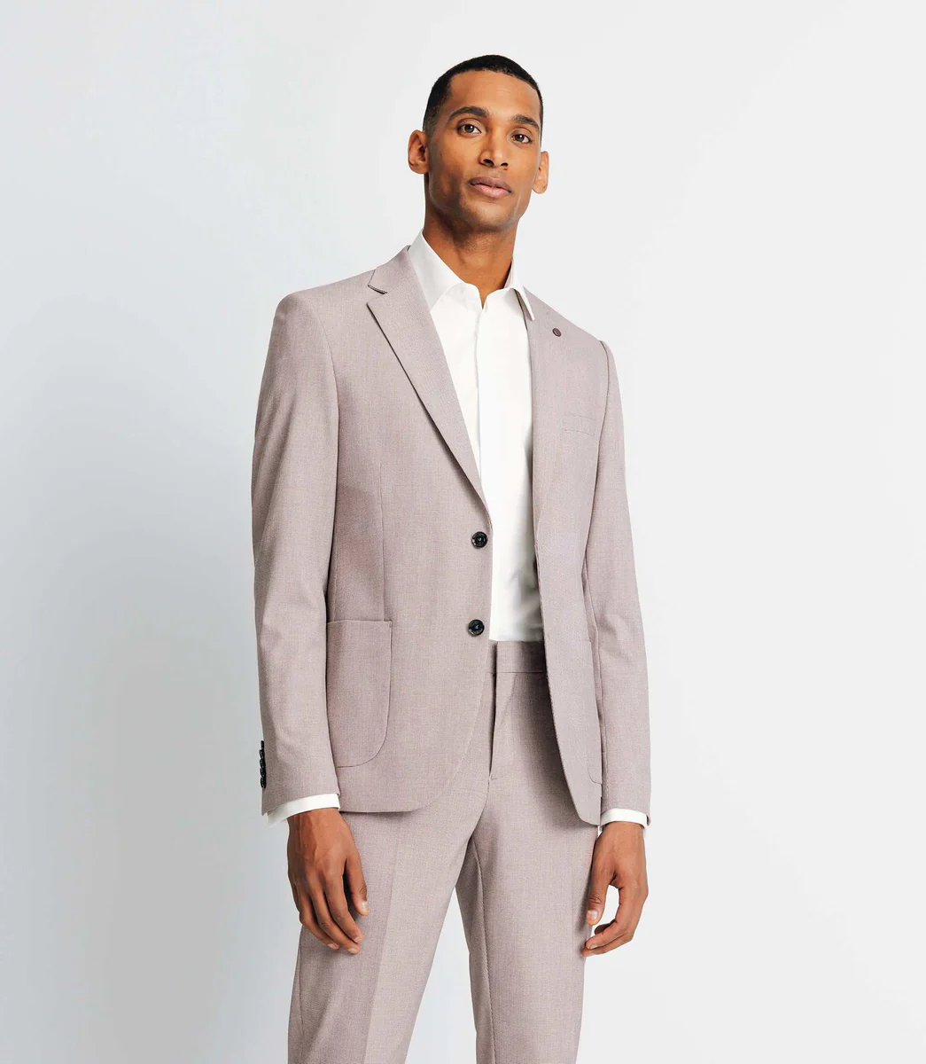 Veste ville motif pied de puce parme foncé