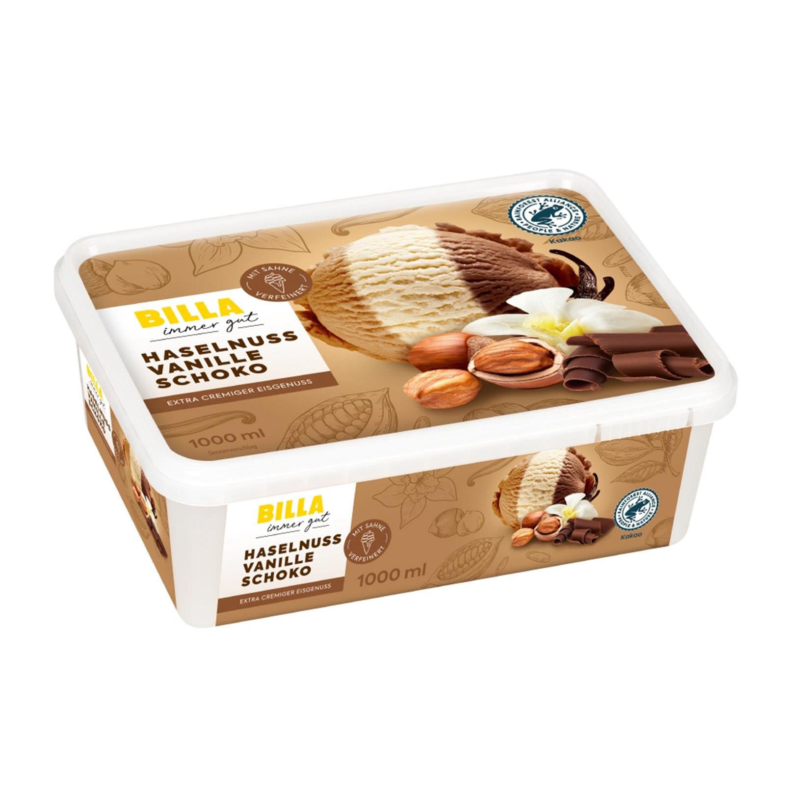 BILLA Haselnuss-Vanille-Schoko Eis
