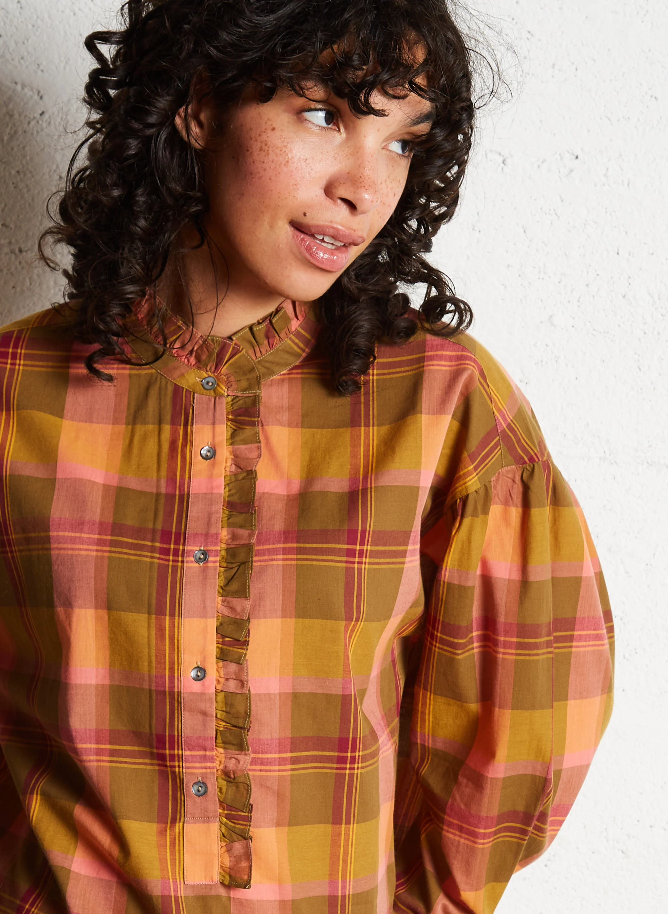 LOW - Blouse col montant en coton| Vert